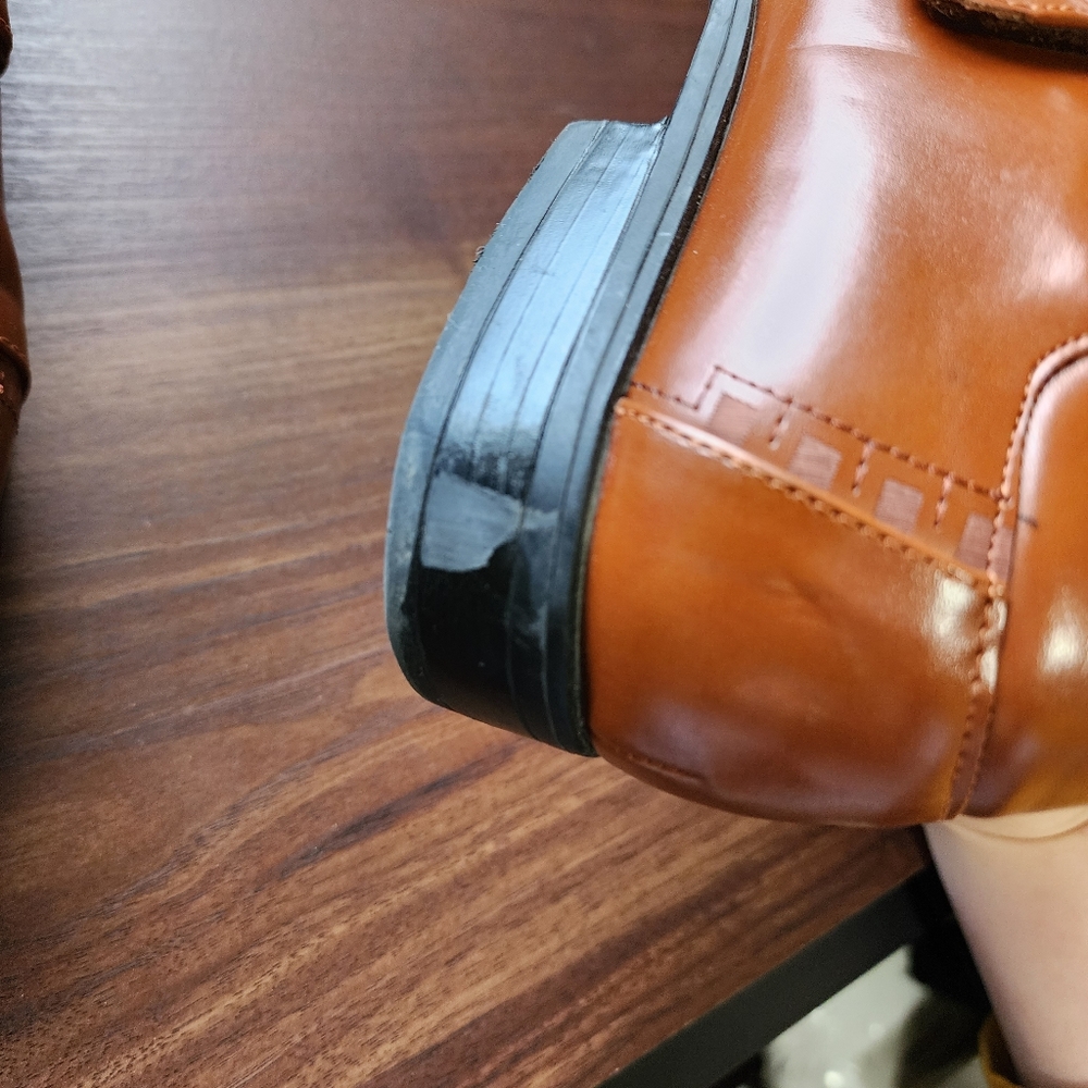 Stacy Adams Brown Dress Shoes with Velcro Strap - Picture 10 of 11